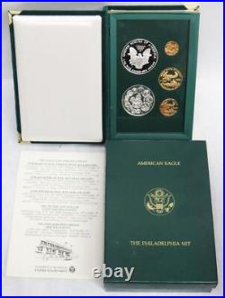 1993 P Philadelphia 5 Coin Gold & Silver Proof Set Box Coa Ogp