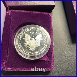 1993 Proof Silver Eagle With Box COA