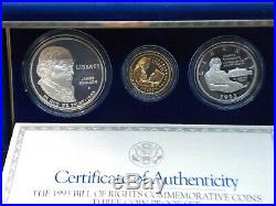 1993 S Bill of Rights 3 Coin Proof Set Gold & Silver Box & COA ECC&C, Inc