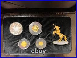 1994 Chinese Gold & Silver Unicorn Proof Set Box, and original paper work