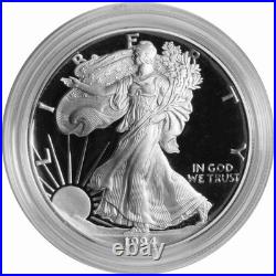 1994-P $1 1-oz Proof American Silver Eagle Box, OGP, &COA