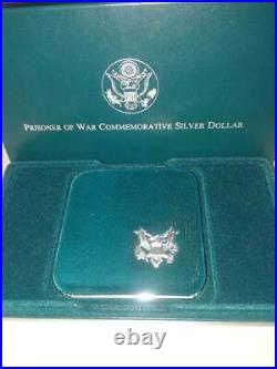 1994 US Mint Prisoner of War Commemorative Proof Silver Dollar Box + COA