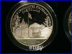 1994 US Mint Veterans Commemorative Silver Dollars 3 Coin Proof Set BOX & COA