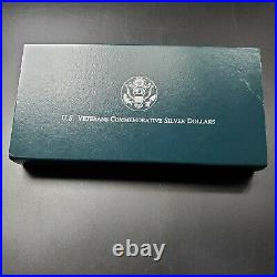 1994 US Veterans 3 Coin Silver Dollar Proof Commemorative Set OGP BOX COA