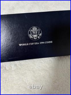 1994 World Cup Soccer Commemorative Two-Coin 90% Silver Proof Set Box & COA
