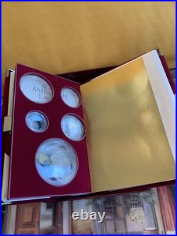 1995W ORIGINALGOLD SILVER EAGLE 10th ANNIVERSARY. 5 CAPSULES PROOF BOX READOGP