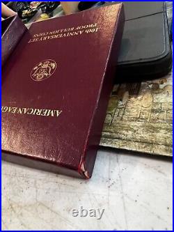 1995W ORIGINALGOLD SILVER EAGLE 10th ANNIVERSARY. 5 CAPSULES PROOF BOX READOGP
