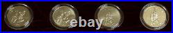 1995-1996 24 COIN U. S. OLYMPIC COMMEM SILVER $1/50C SET With BOX/KEY/COA (NO GOLD)