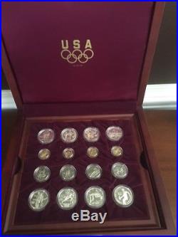 1995 1996 US Atlanta Olympic Games 32 Gold & Silver Coin Proof UNC Boxed Set