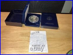 1995 $1 Proof American Silver Eagle with Box & COA