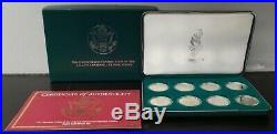 1995-96 US Mint Atlanta Olympic Silver Proof Set 8 Coins with Box and COA