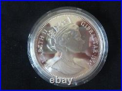1995 Fine Silver Proof 5oz Gibraltar 70 Ecus Coin Death Of Nelson Box + Coa