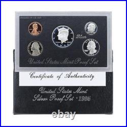 1995 US Mint Silver Proof set 90% Silver Kennedy Black box (OGP) 5 coins