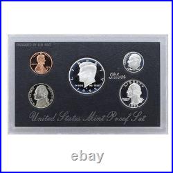 1995 US Mint Silver Proof set 90% Silver Kennedy Black box (OGP) 5 coins