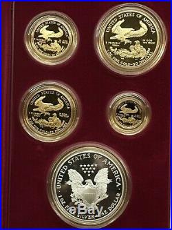 1995-W 10th Anniversary American GOLD & SILVER Eagle Proof Set Box