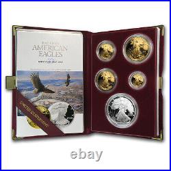 1995-W 5-Coin Proof American Eagle Set (10 Anniv, Box & COA) SKU #11201