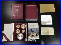 1995-W American Eagle 10th Anniversary Gold & Silver Proof Set Box & COA