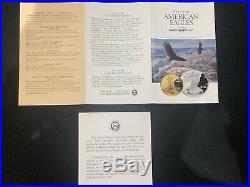 1995-W American Eagle 10th Anniversary Gold & Silver Proof Set Box & COA