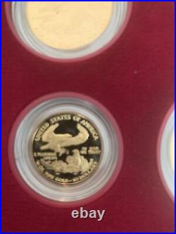 1995-w American Proof Silver And Gold Eagle 10th Anniversary Coin Set withBox COA