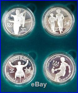 1996 Atlanta Olympics Proof Silver 8 Coin Set with Box & CoA Z