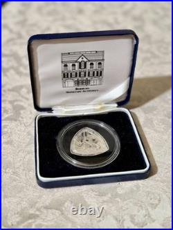 1996 Bermuda Shorts $3 Triangle Silver Proof Box, Capsule & COA, Vintage 5,000