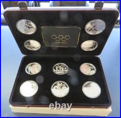 1996 Olympic Centennial 5 Country Sterling Silver Proof Coin Set WithCase & Box
