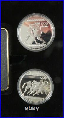 1996 Olympic Centennial 5 Country Sterling Silver Proof Coin Set WithCase & Box