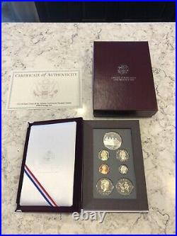 1996 Olympics Atlanta US Mint Prestige 90% Silver Proof Box Set with Box COA