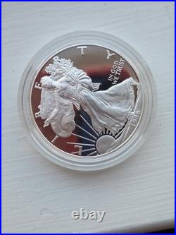 1996-P Proof 1 oz American Silver Eagle Original Box & COA Philadelphia 1996-P Proof 1 oz American Silver Eagle Original Box & COA Philadelphia