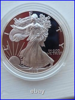 1996-P Proof 1 oz American Silver Eagle Original Box & COA Philadelphia