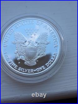 1996-P Proof 1 oz American Silver Eagle Original Box & COA Philadelphia