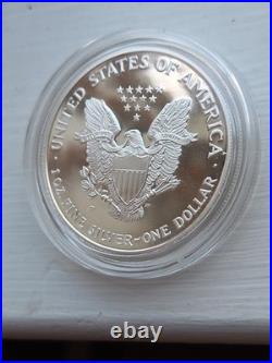 1996-P Proof 1 oz American Silver Eagle Original Box & COA Philadelphia