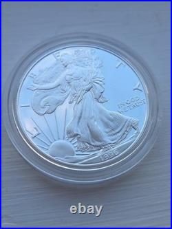 1996-P Proof 1 oz American Silver Eagle Original Box & COA Philadelphia