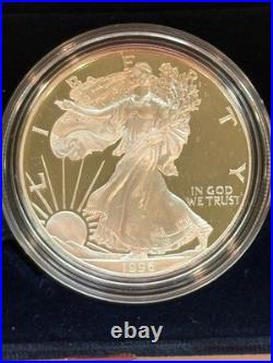 1996-P Proof American Silver Eagle 1 oz. 999 Fine Silver with Box & COA OGP