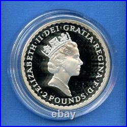 1997 Britannia. 958 Silver Proof £2 Two Pound Coin Royal Mint #026 with Box COA