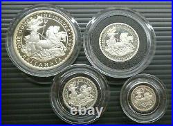 1997 Britannia Silver 4-Coin Royal Mint Proof Set (1oz £2 to 1/10oz 20p) boxed