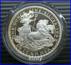 1997 Britannia Silver 4-Coin Royal Mint Proof Set (1oz £2 to 1/10oz 20p) boxed