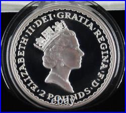 1997 Royal Mint Britannia Fine Silver Silver Proof 4-coin set, COA, Box, Sleeve