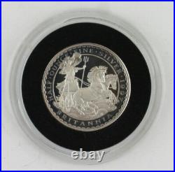 1997 Royal Mint Britannia Fine Silver Silver Proof 4-coin set, COA, Box, Sleeve