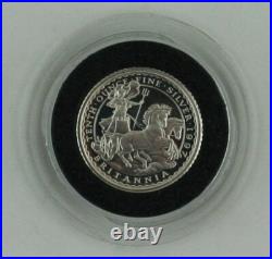1997 Royal Mint Britannia Fine Silver Silver Proof 4-coin set, COA, Box, Sleeve
