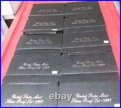 1997 S Silver Proof Set 10 Sets U. S. Mint Box and COA Investment Wholesale