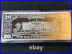 1997 Washington Mint Silver Proof. 999 6x4 Troy Oz Bills Set withWooden Box GREAT