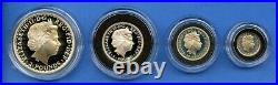 1998 Britannia. 958 Silver Proof 4 Coin Collection Royal Mint #041 with Box COA