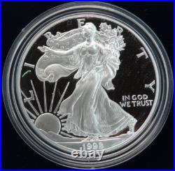 1998-P Proof American Silver Eagle Dollar $1 Box & COA US Mint Bullion OGP
