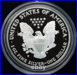 1998-P Proof American Silver Eagle Dollar $1 Box & COA US Mint Bullion OGP