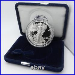 1998 P U. S Mint American Eagle Silver Proof Dollar Coin Box & COA