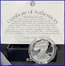 1998 P Us Mint. 999 Silver Proof Coin American Eagle One (1) Ounce +box/case/coa