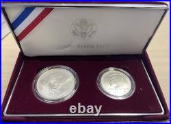 1998 Robert F. Kennedy Two Coin Set Uncirculated & Proof Silver Dollar Box