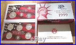 1999 2000 01 02 03 04 05 06 07 2008 2009 Silver Proof Set US Mint Box and COA