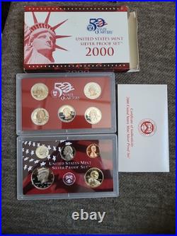 1999 & 2000 Coin Silver Proof Set With Coa & Box